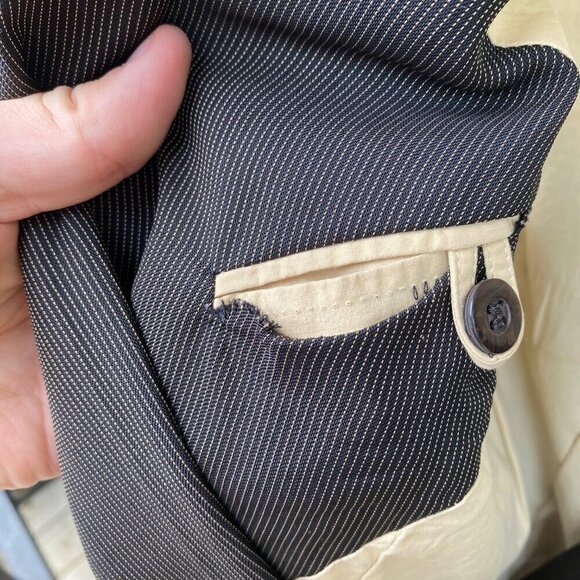 Vintage 1986 Jean Paul Gaultier Pinstriped Double-Breasted Waistcoat Size 40 - Picture 7 of 15